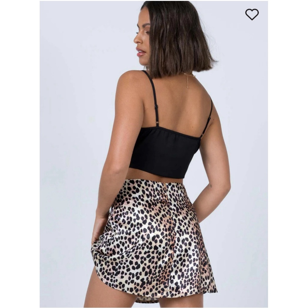 Princess Polly Leopard Print Mini Skirt in Black, Cream and Brown - Picture 2 of 11